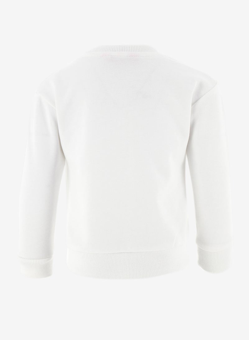 R&B - Printed Long Sleeves Casual Cotton Sweatshirt Ivory - Image 1