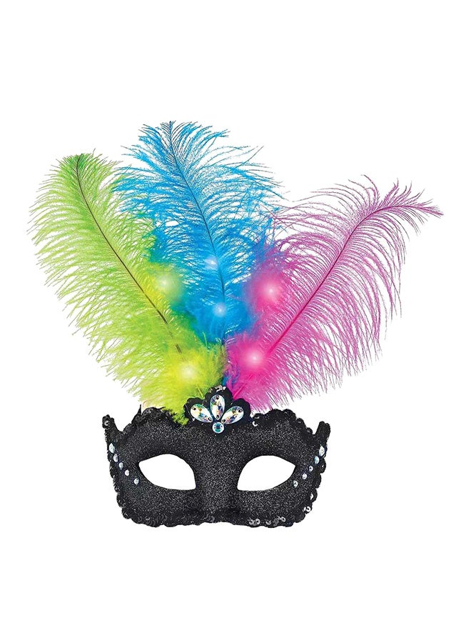 Amscan Adult Light-Up Feather Masquerade Mask