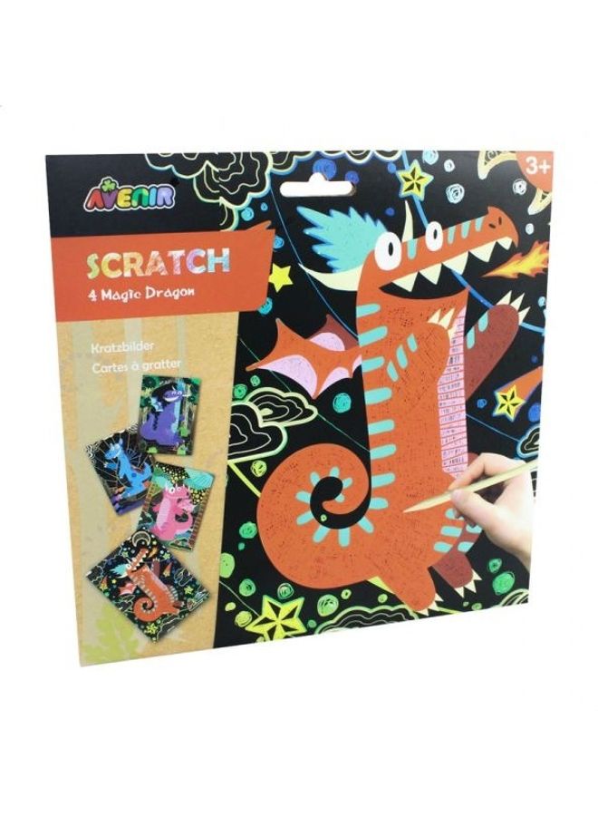 أفينير دفتر الخدش ماجيك دراجونز غير السام مع قلم من 4 قطع 24.2سم