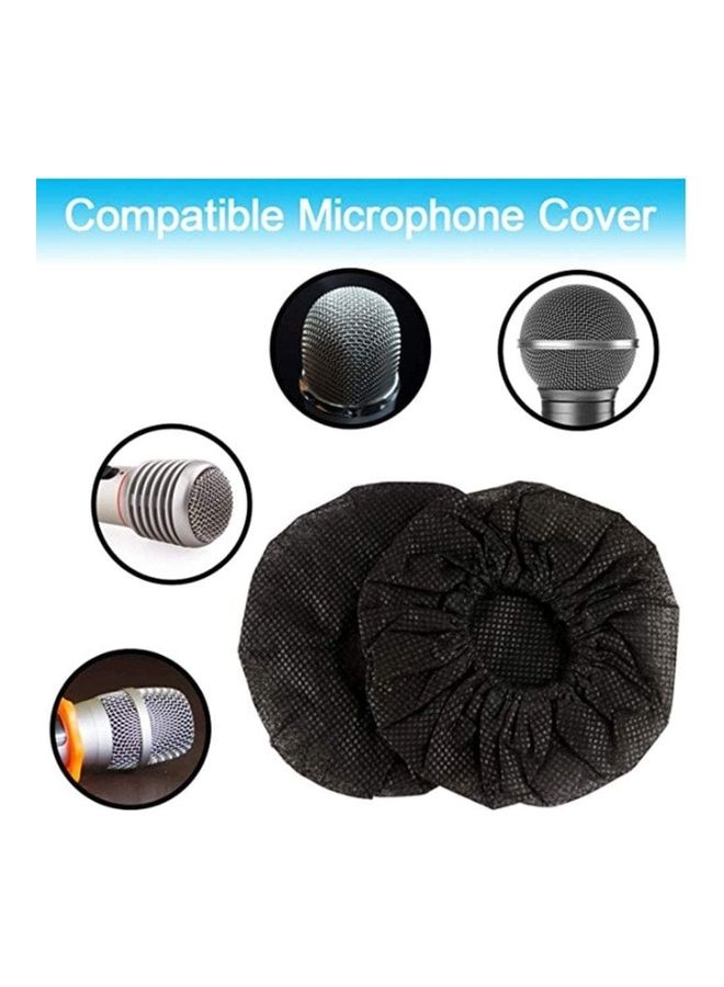 200Pcs Clean Antibacterial and No-Odor Mic Covers Perfect Replacement for Most Handheld Microphone YA-JJ2461 Black  - Image 2