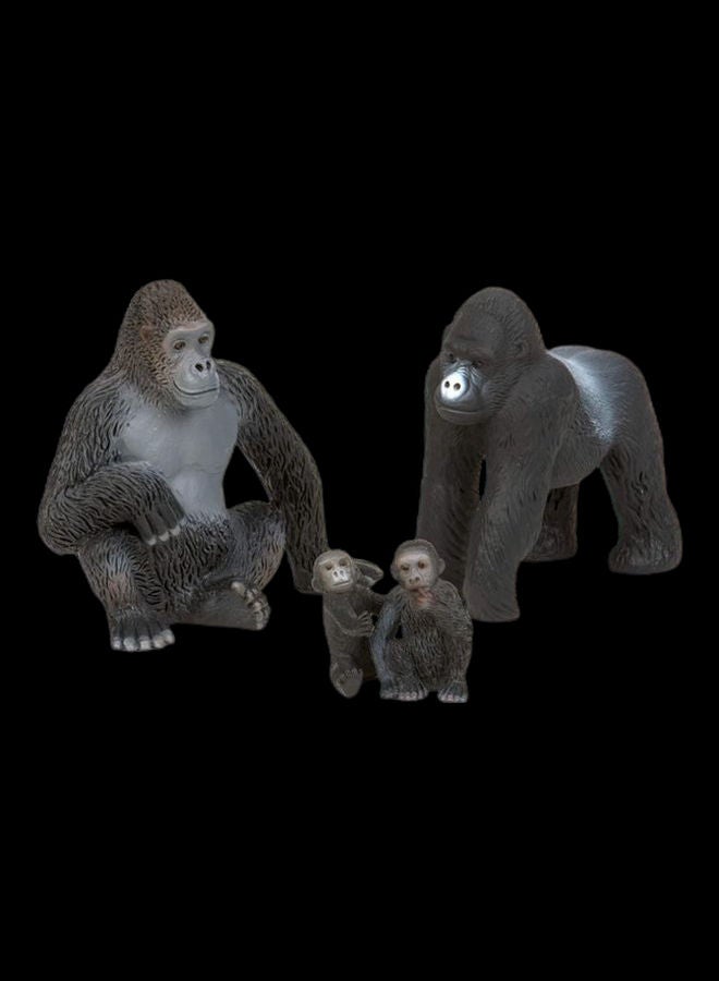 Terra 4-Piece Gorilla Plastic Soft Animals Set