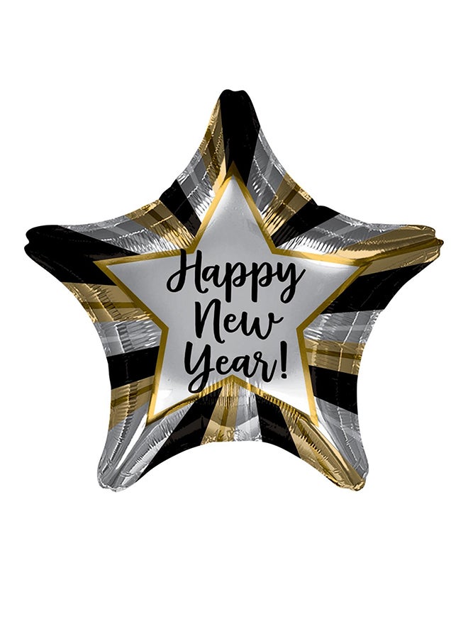 أناجرام بالون من القصدير مزين بنجوم لامعة بطبعة عبارة "New Year"