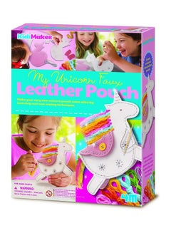 4m KidzMaker Unicorn Faux Leather Pouch Craft Kit 21 x 28 x 6cm  - Image 1