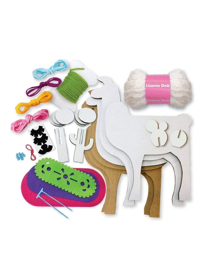 4m - KidzMaker Make Your Llama Doll Craft Kit 21 x 28 x 6cm - Image 1