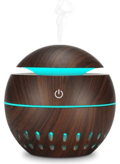 USB Air Humidifier Aroma Oil Diffuser Cool Mist Maker Color Changing Wood LEDs
