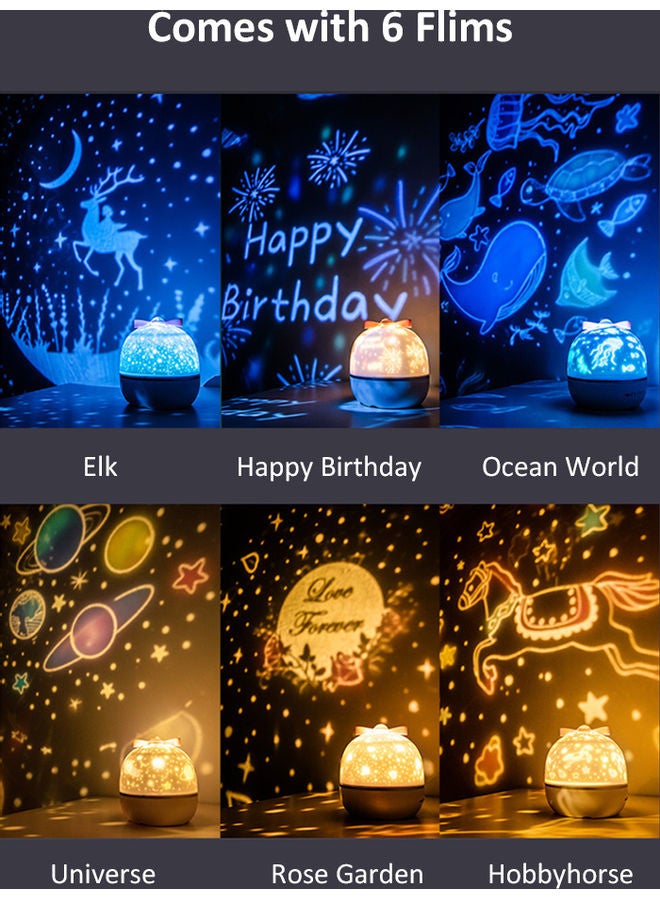 بروجيكتور ليلي دوار بزاوية 360 درجة بإضاءة LED لغرفة النوم متعدد الألوان 14.6*13.6*13.6سم - Image 4