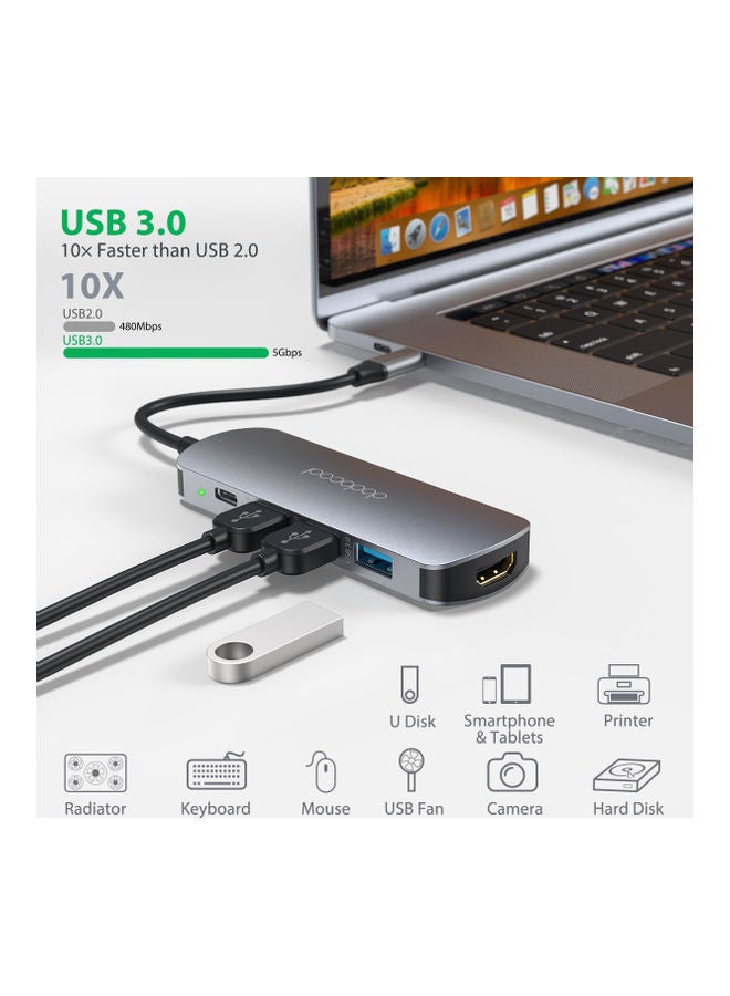 dodocool - 7 in 1 USB C Hub grey - Image 1