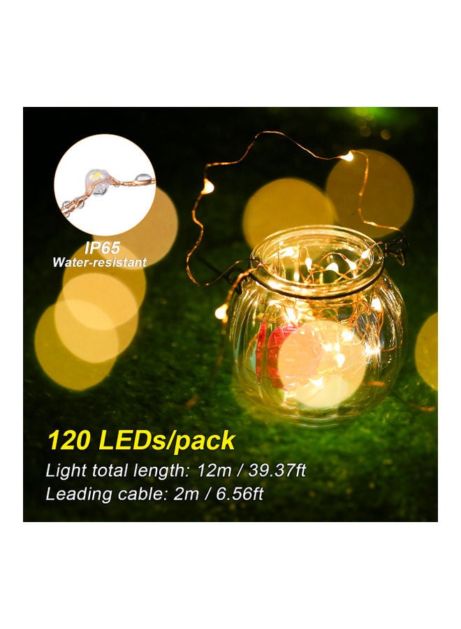 Tomshine 2-Pack 12m 120LEDs Solar Copper Wire String Fairy Lights Warm white 16*6.5*10cm  - Image 4