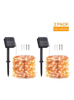 2-Pack 12m 120LEDs Solar Copper Wire String Fairy Lights Warm white 16*6.5*10cm - v1607606320/N42943456A_7