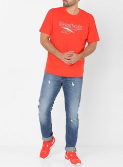 Reebok CL V T-Shirt Canton Red  - Image 3