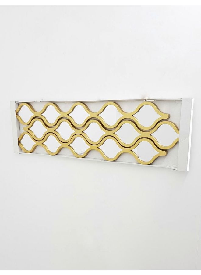 Roman Gifts Set of 3 Decorative Wall Mounted Mirror Golden 90x12x2cm  - Image 3