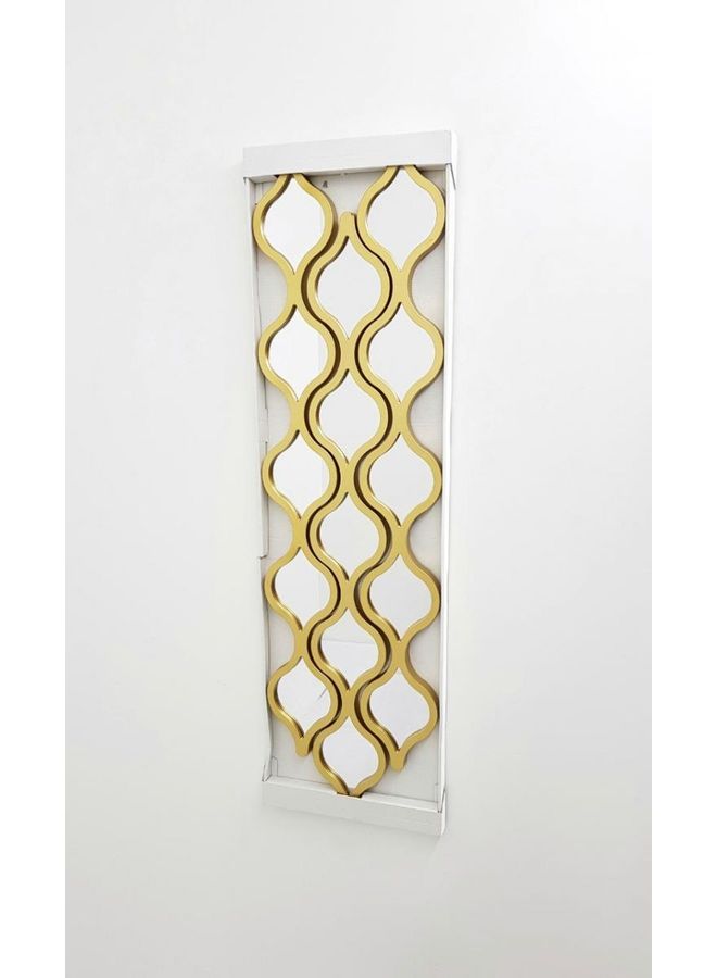 Roman Gifts Set of 3 Decorative Wall Mounted Mirror Golden 90x12x2cm  - Image 2