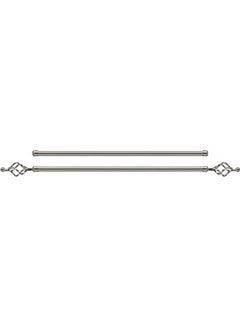 Roman Adjustable Curtain Double Rod Silver 110-200cm