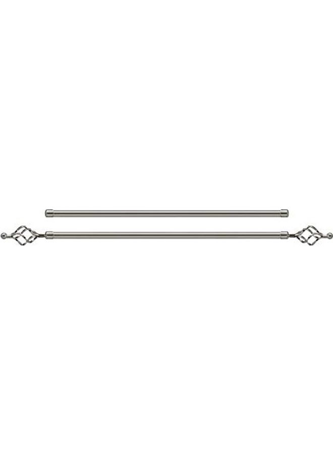 Generic - Roman Adjustable Curtain Double Rod Silver 110-200cm - Image 1