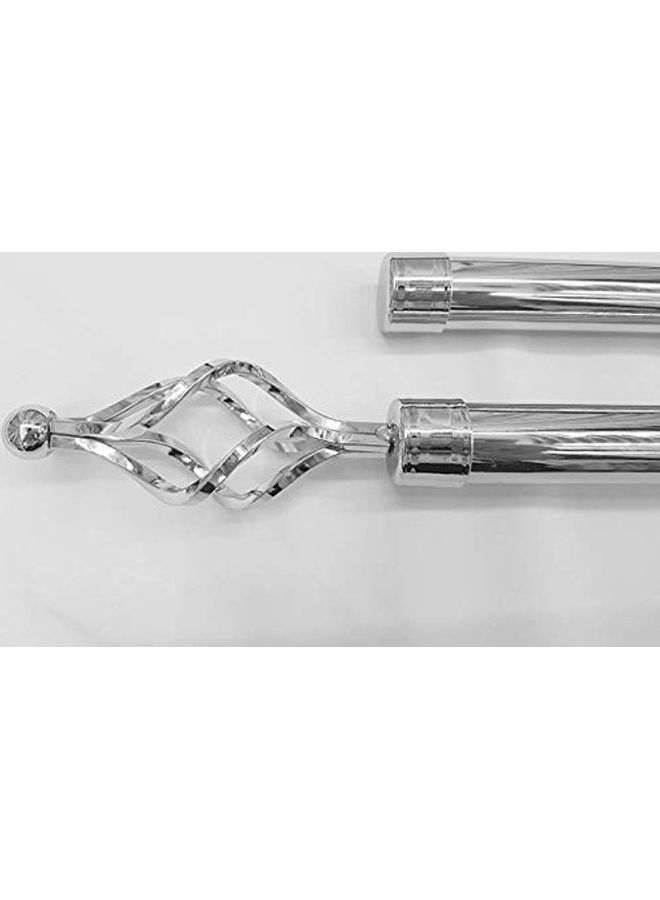 Generic - Roman Adjustable Curtain Double Rod Silver 110-200cm - Image 1