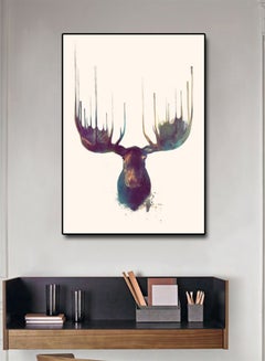 DECOREK Moose Printed Canvas Painting Multicolour 57 x 71 x 4.5cm  - Image 2