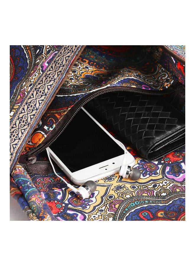 Generic Yoga Mat Bag Canvas Shoulder Bags Vintage Printed Zipper Pocket 25.00*3.00*24.00cm  - Image 3