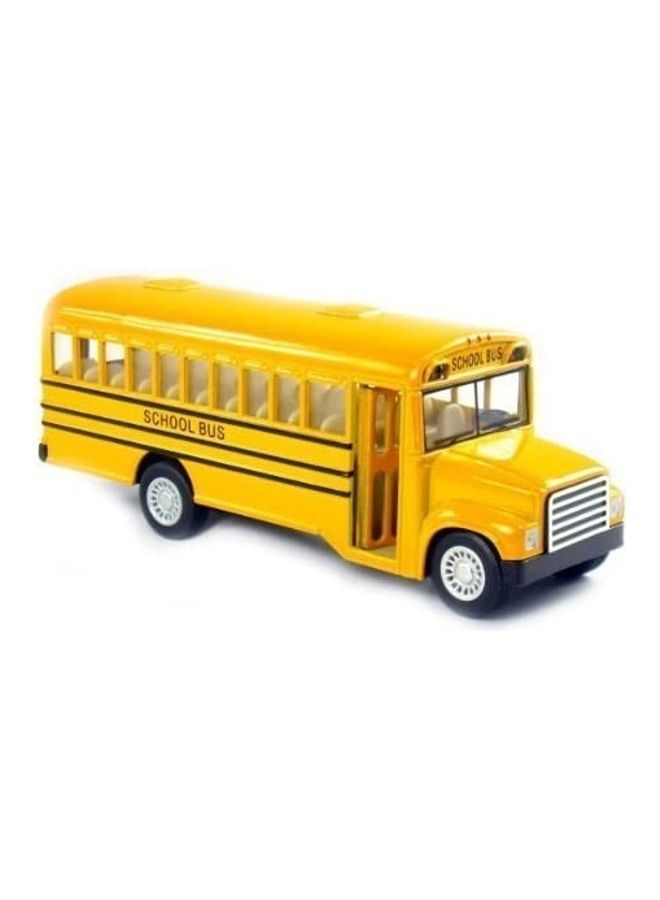 Kinsmart 6-Diecast Long Nose School Bus With Pull Back Action And Openable Doors 2inch 
