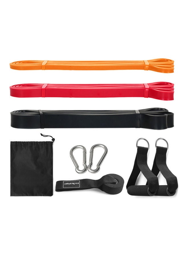 Pack of 3 Pull Up Assist Set Resistance Loop Bands with Door Anchor Handles Hooks and Carry Bag 30.00*8.00*17.00cm - Image 1
