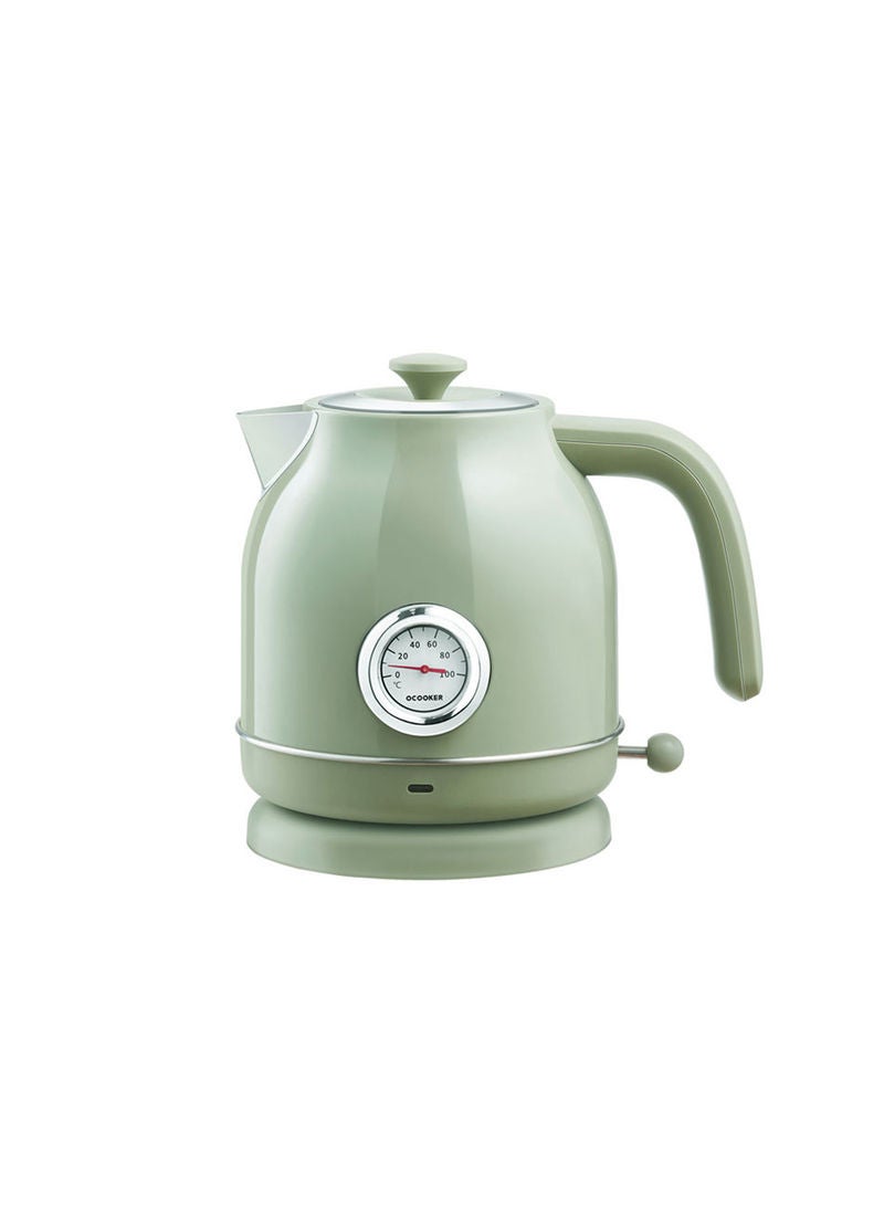QCOOKER - Retro Electric Kettle With Thermometer Display PAA0901GR_P Green - Image 1