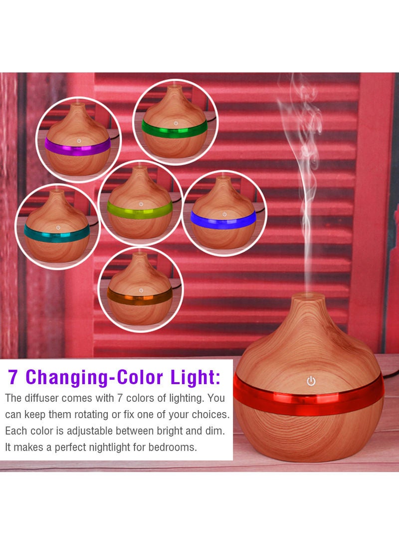 Essential Oil Aromatherapy Air Humidifier With LED Lights Light Brown  - Image 2