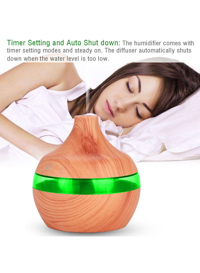 Essential Oil Aromatherapy Air Humidifier With LED Lights Light Brown  - Image 4