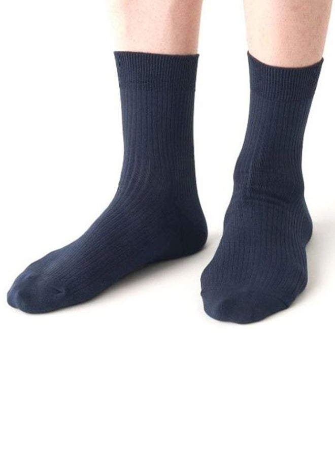 MUJI Right Angle Cotton Short Socks Navy  - Image 3