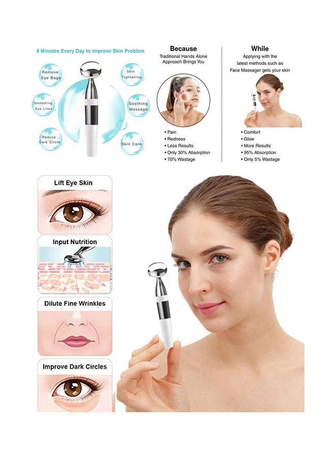 Generic Portable Face Massager White  - Image 4