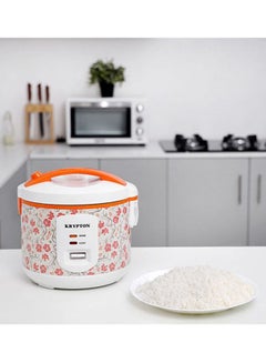 KRYPTON Electric Rice Cooker With Steamer KNRC6022 White/Orange  - Image 4