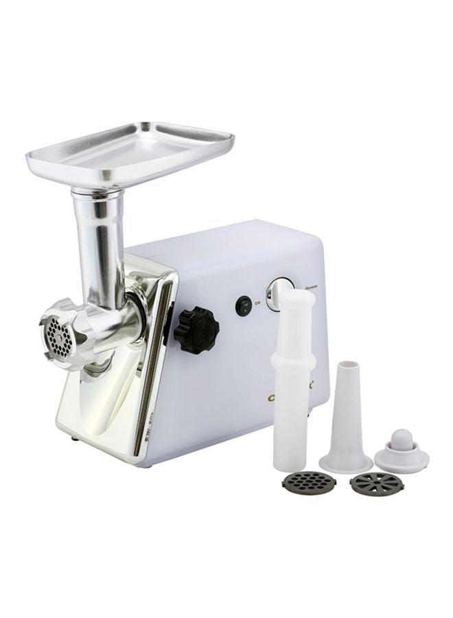 Meat Grinder with Stainless Steel Blades, Powerful Copper Motor, Reverse Function, Sausage, Kubbe & Food Pusher Attachments- Perfect for Grinding Ground Meat for Burgers, Sausages, Meatballs, and More 800 W OMMG2110 White/Silver - v1607612955/N23966398A_1