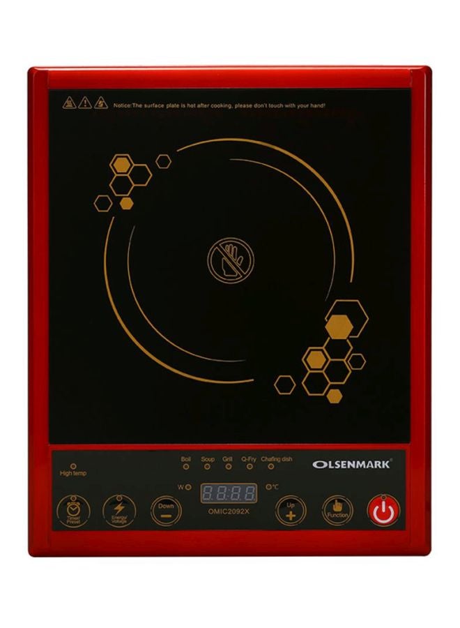 Olsenmark - Infrared Induction Cooker 2000W 2000.0 W OMIC2092X Black/Red/Gold - Image 1