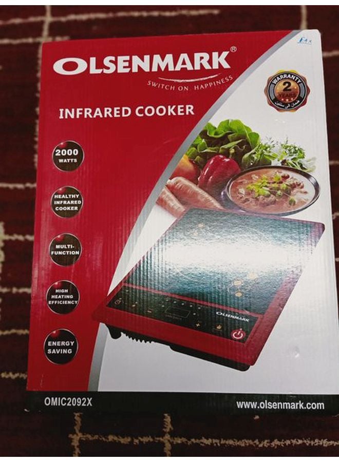 Olsenmark - Infrared Induction Cooker 2000W 2000.0 W OMIC2092X Black/Red/Gold - Image 1