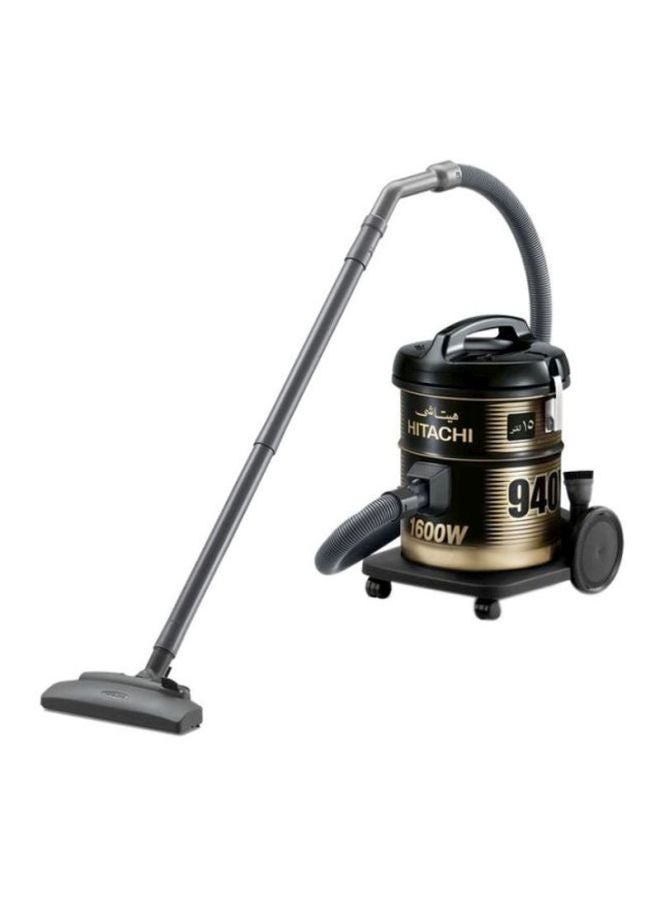 هيتاشي مكنسة كهربائية بخارية بقدرة 1600 وات 15 L 1600 W CV940Y-SS220-BK أسود/ذهبي/رمادي - Image 1