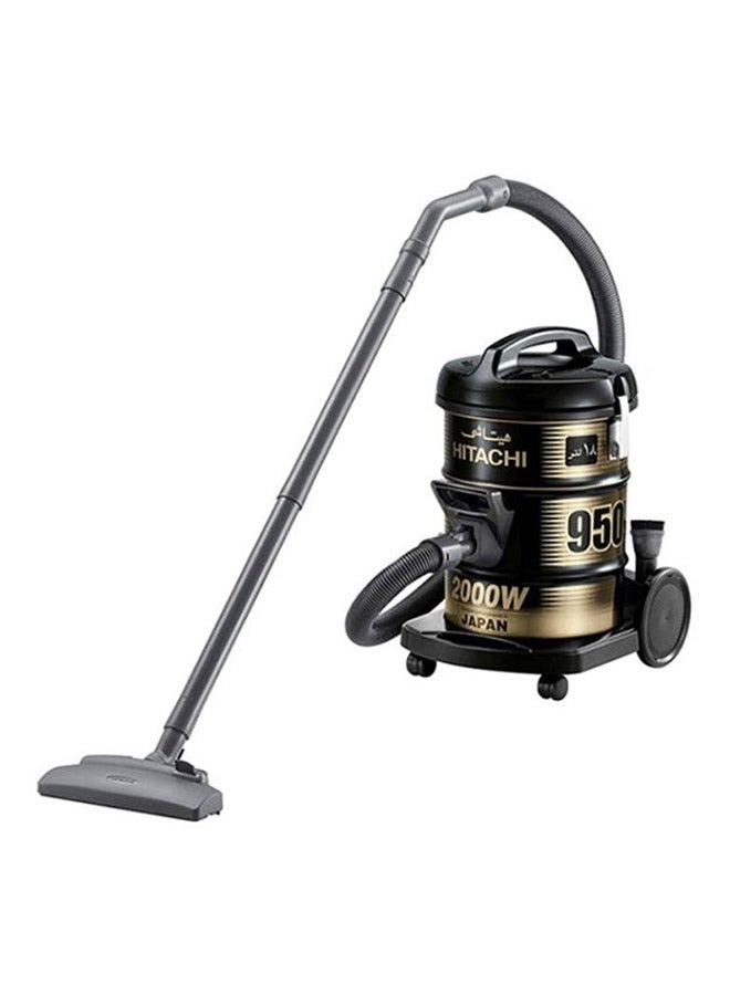 هيتاشي مكنسة كهربائية سعة 18 لتراً بقدرة 2000 وات 18 L 2000 W CV-950Y أسود - Image 1
