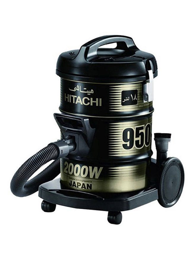 هيتاشي مكنسة كهربائية سعة 18 لتراً بقدرة 2000 وات 18 L 2000 W CV-950Y أسود - Image 2