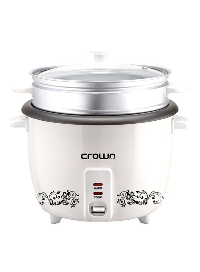 كراون لاين جهاز طهي أرز مع جهاز طهي بالبخار 1 L 300 W RC-168 أبيض  - Image 1