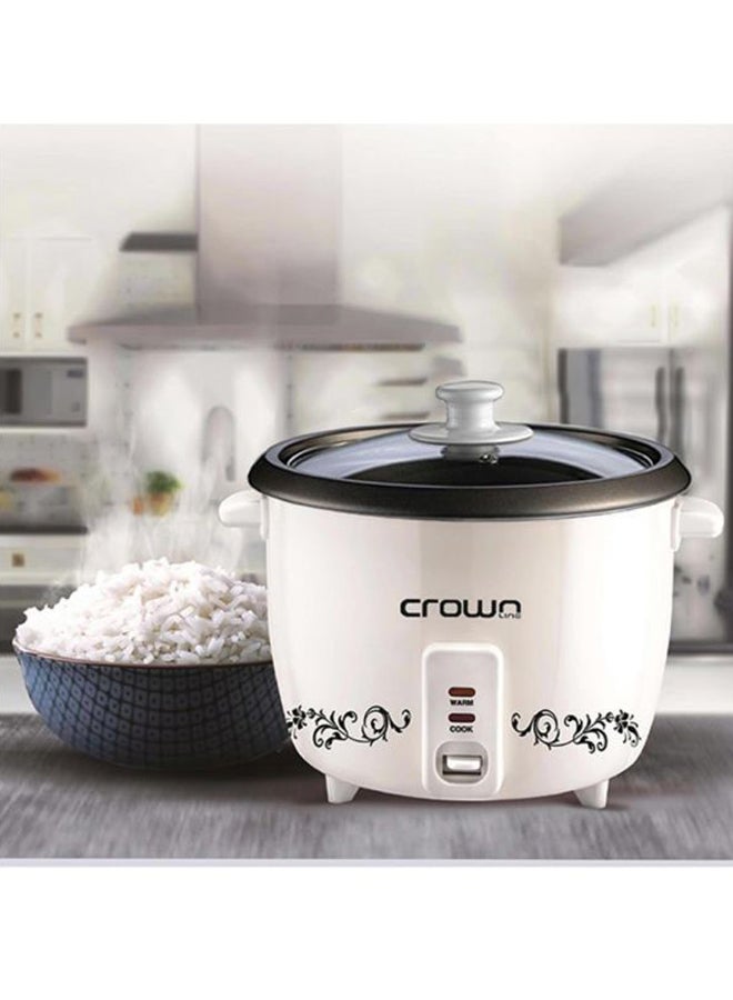 كراون لاين جهاز طهي أرز مع جهاز طهي بالبخار 1 L 300 W RC-168 أبيض  - Image 4