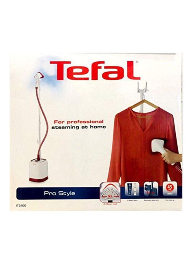 PRO STYLE Upright Garment Steamer, Convenient, Lareg Capacity 1.5 L 1700.0 W IT3400M0 White/Red