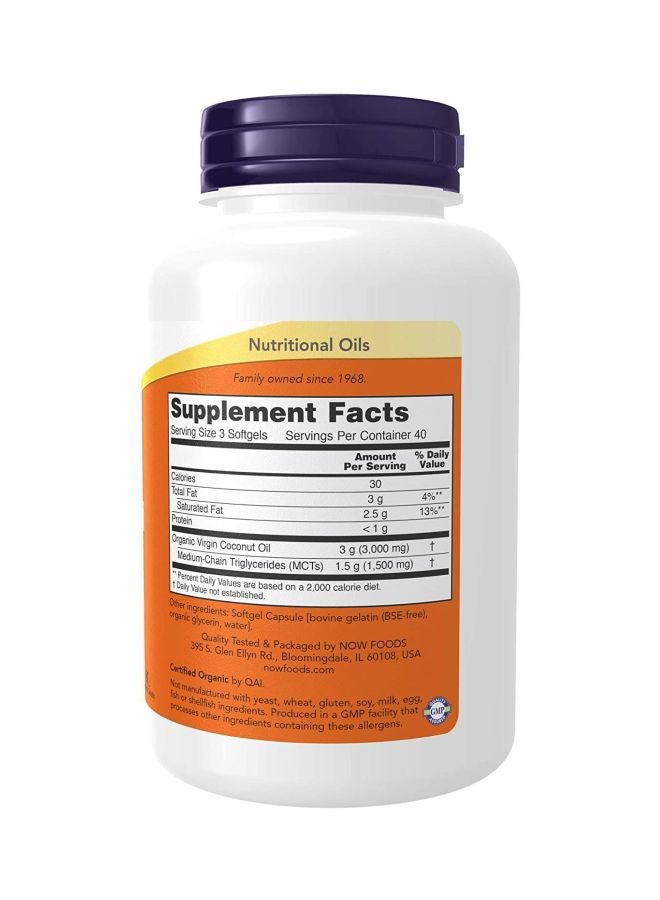 Now Foods Virgin Coconut Oil - 120 Softgels - Image 2