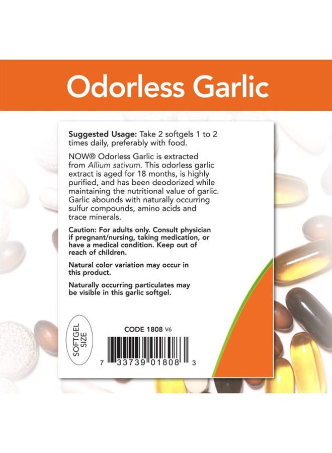 Now Foods - Odorless Garlic Dietary Supplement - 250 Capsules - Image 1