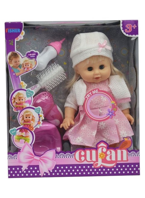 A Toy With a Hair Brush Blow Dryer Baby Doll