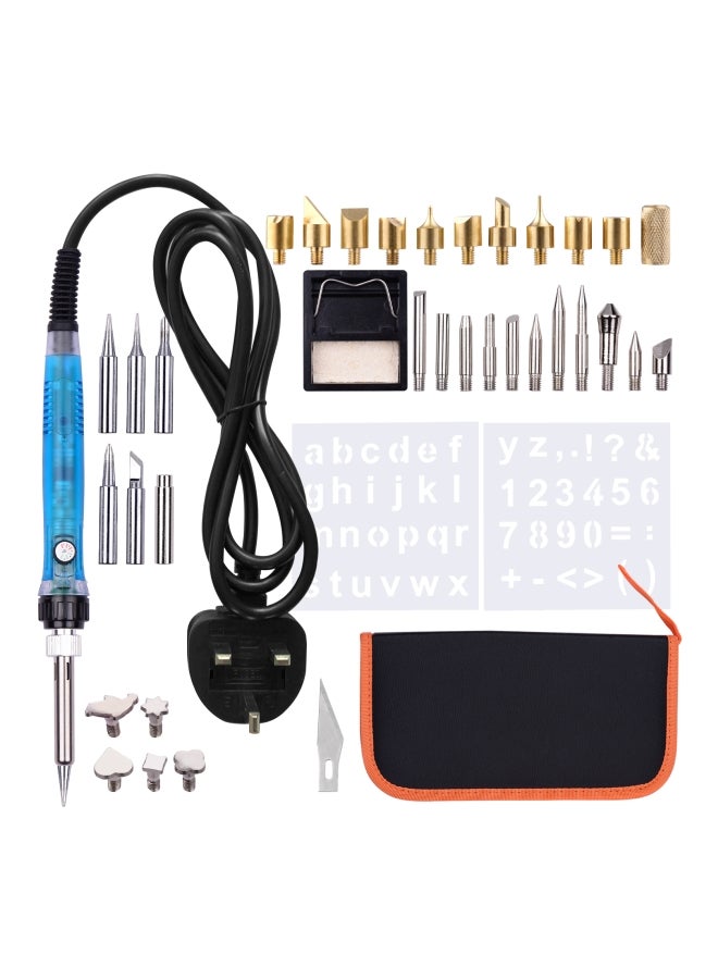39 Pieces Wood Burning Tool Kit Pyrography Pen Adjustable Temperature from 200-480℃ Multicolour - Image 1