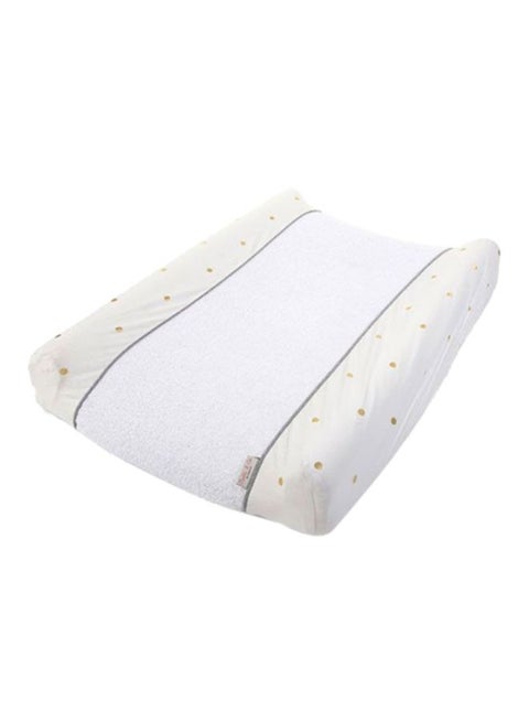 Polka Dot Printed Changing Mat Cover - Ecru/White