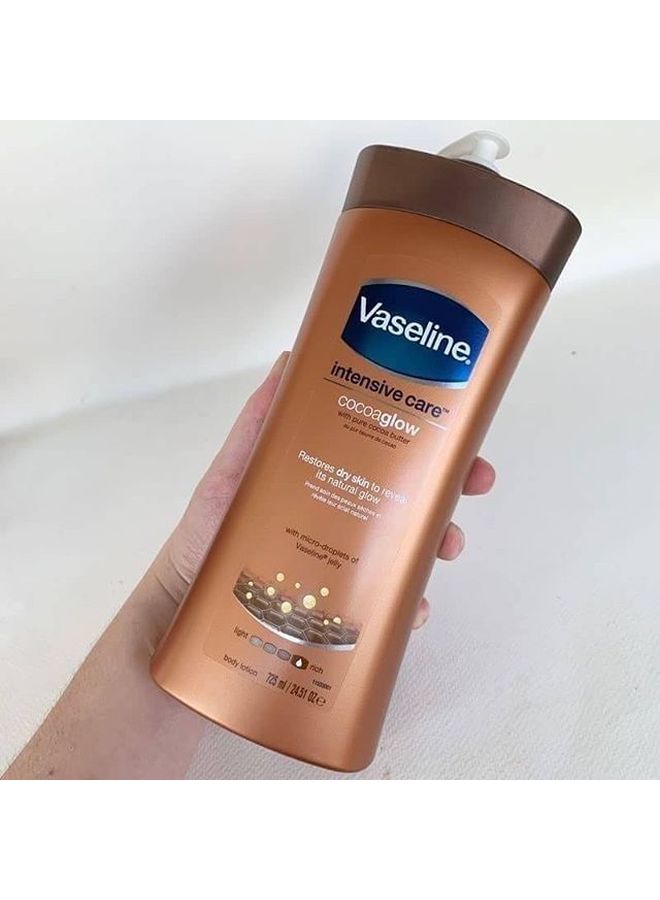 فازلين لوشن للجسم ملمّع وبالكاكاو للعناية المكثفة 725ملليلتر - Image 2