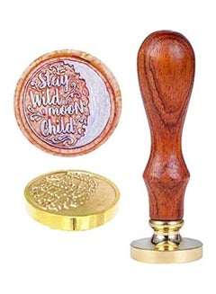 Generic Wild Moon Child Wax Seal Stamp Brown/Gold 