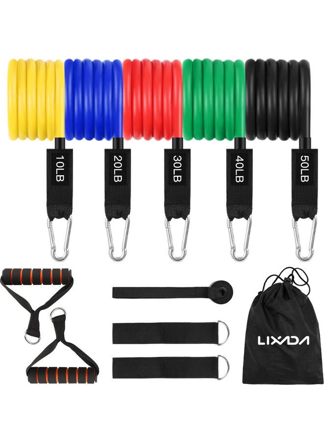 LIXADA Piece of 11 Workout Resistance Bands Set with Carry Bag 22.00*8.00*16.00cm - Image 2