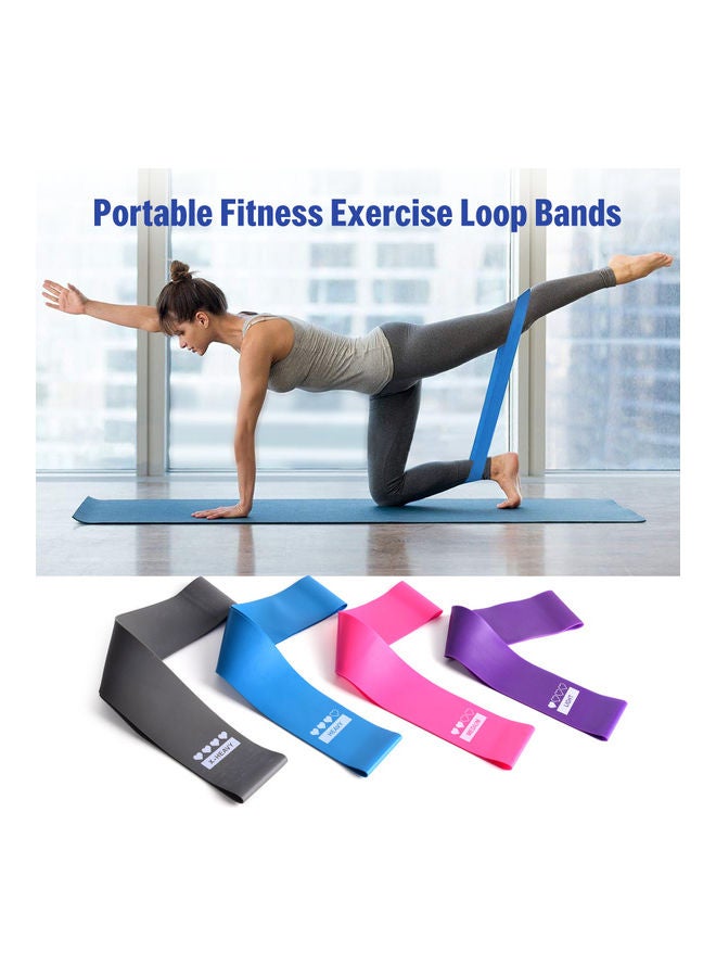 LIXADA - Piece of  4 Sports Exercise Resistance Loop Bands Set 18.00*2.00*11.00cm - Image 1