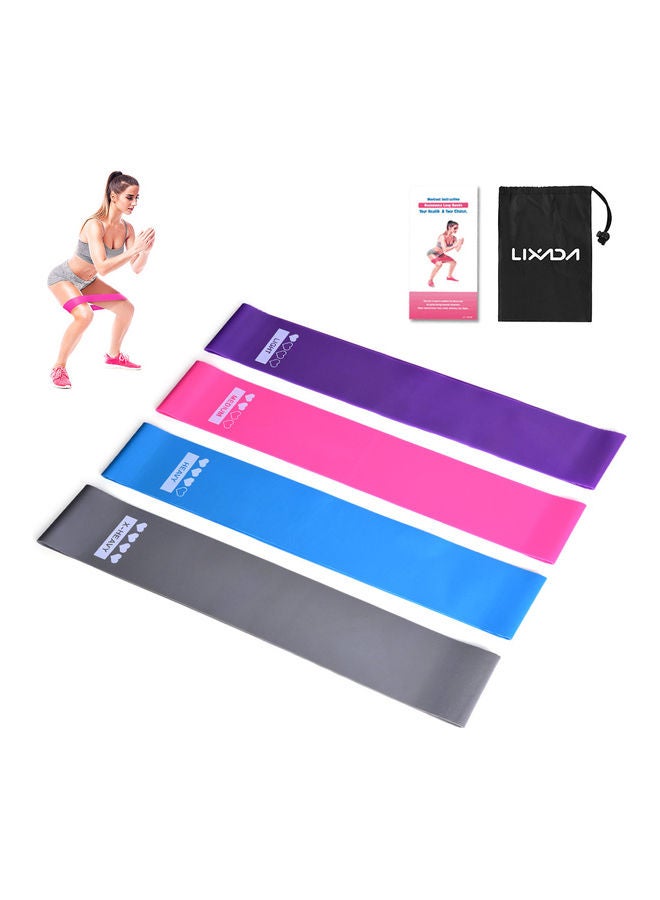 LIXADA - Piece of  4 Sports Exercise Resistance Loop Bands Set 18.00*2.00*11.00cm - Image 1
