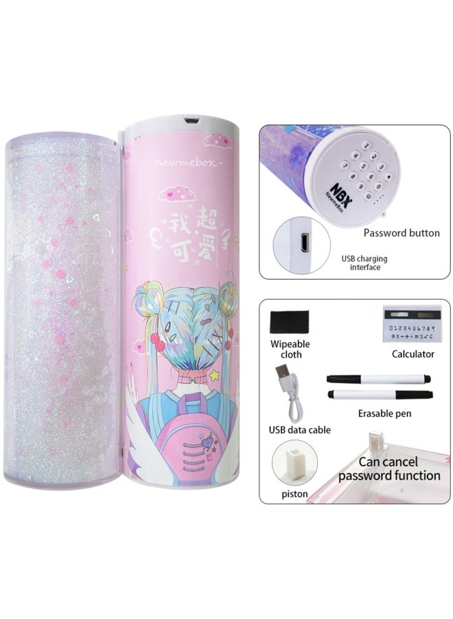 Generic - NBX Password Lock Pencil Case Cartoon Pattern I Am Super Cute Multicolour - Image 1