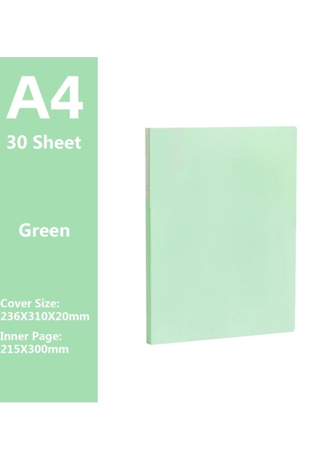 A4 Size Presentation Book with 30-Pocket Sheet Protector Green - Image 2